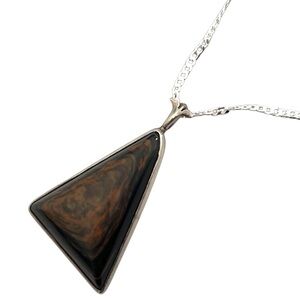 Triangular Picaso Jasper sterling silver JOY Pendant Necklace